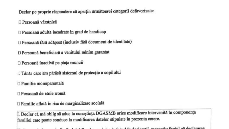 Formular pentru masa caldă