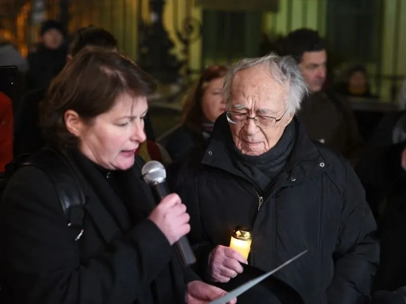 Mihai Șora, la comemorarea victimelor Revoluției, în 22 decembrie 2018. FOTO: Inquam Photos - Alberto Grosescu