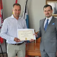 Aurel Truță și ambasadorul României în Spania. Foto: Twitter/@GeorgeBologan