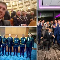 Dragoș Sprânceană alături de politicieni români. Sursă foto: colaj Newsweek România