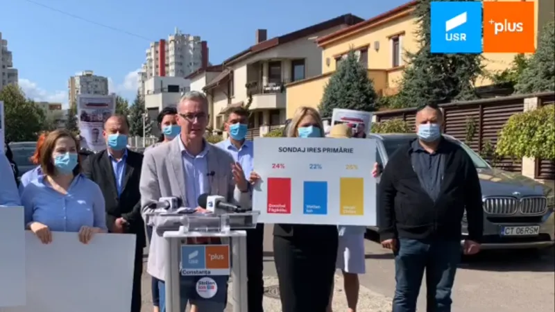 Stelian Ion a prezentat o pancartă în care apare tot pe locul 3, dar cu un procent în plus