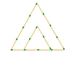 TEST DE INTELIGENȚĂ Mută două chibrituri pentru a forma trei triunghiuri. Ai doar 12 secunde - Foto: mindyourlogic.com