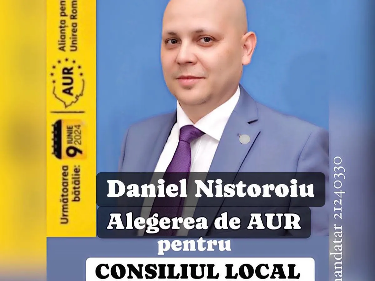 Daniel Nistoroiu a fost ales pe listele de consilieri ai AUR Focșani dar dat afară la insistențele PSD. Sursă foto: Facebook