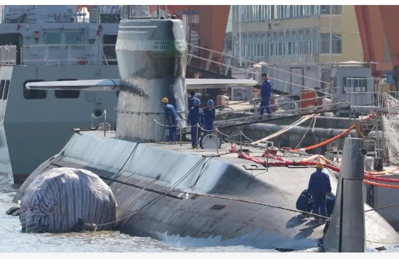 China a lansat cel mai nou submarin de atac lângă Taiwan/foto: weibo