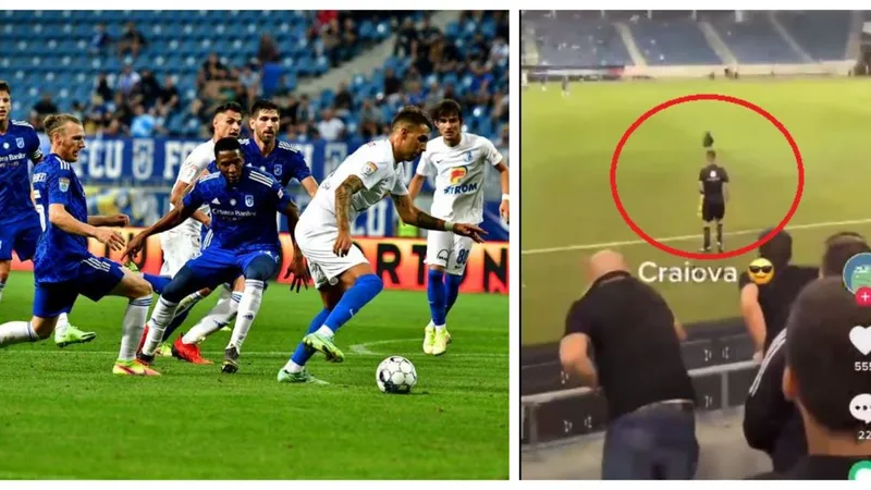 FOTO Suporterii au aruncat cu un pantof în arbitru la  meciul  FC U Craiova 1948 – Farul Constanța / pșrosport