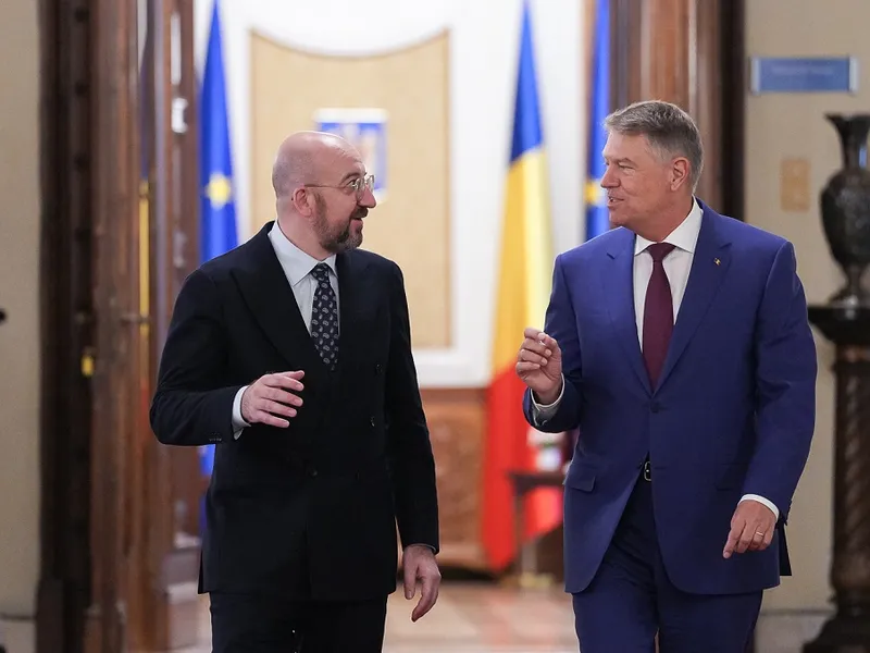 președintele Consiliului European, Charles Michel și președintele Klaus Iohannis Foto: Administrația prezidențială