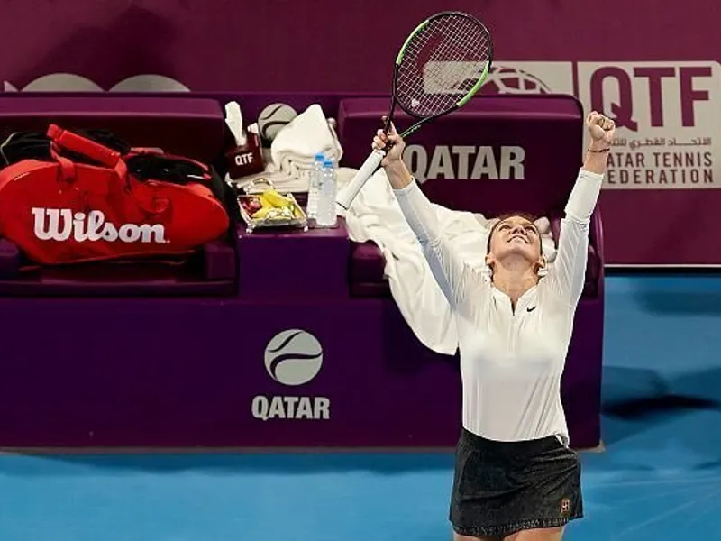 Simona Halep - Elise Mertens Qatar Open. Simona ar putea câștiga un nou turneu. Foto Getty Images