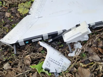 Imagini de la o dronă prăbușită - Foto: captură Digi24