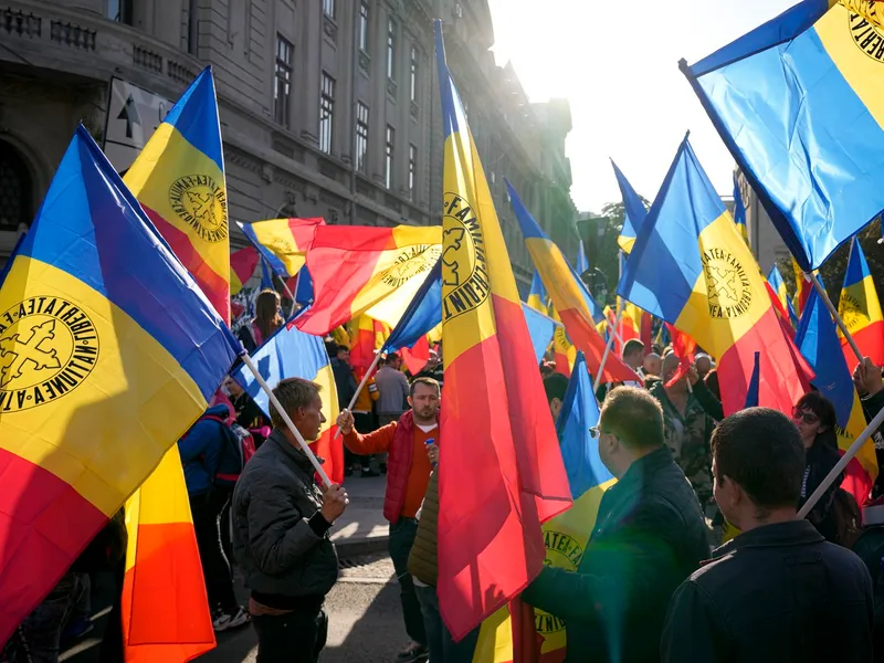 Protest AUR față de anularea alegerilor, astăzi, în București. Anunță „cel puţin 30.000 de persoane” - Foto: Profimedia Images