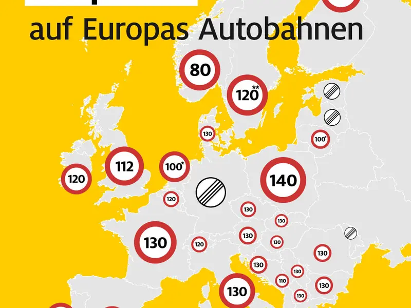 Pleci cu mașina în vacanță prin Europa? Vezi HARTA vitezelor pe autostrăzi, ca să nu iei amendă - Foto: Facebook/ADAC