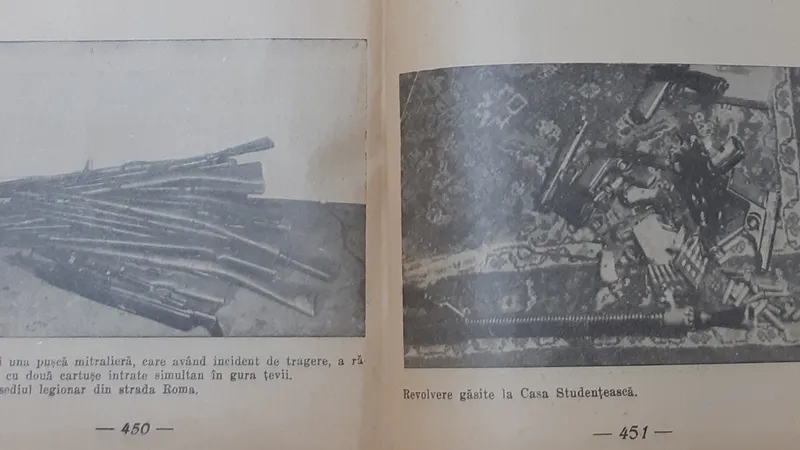 O parte din armele găsite asupra legionarilor, după înăbușirea rebeliunii. Sursa: Pe marginea prăpastiei – raport al Președinției Consiliului de Miniștri din 1941