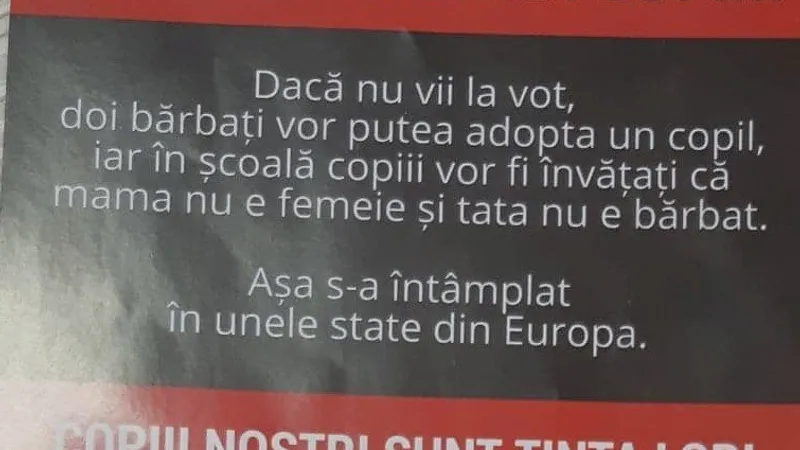 Mesaj de pe un fluturaș pro-referendum, distribuit bucureștenilor. FOTO: Newsweek România