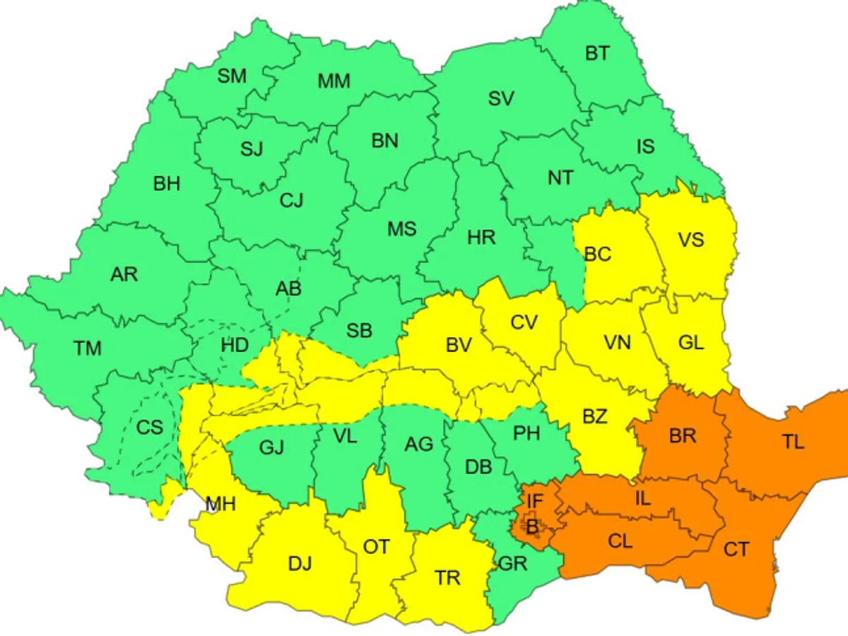 Hartă meteo - Foto: ANM