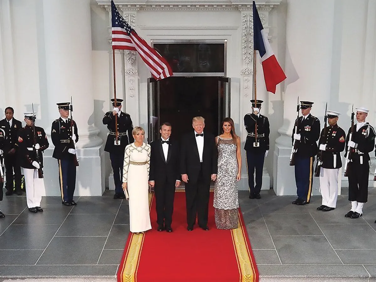 Emmanuel Macron alături de Donald Trump