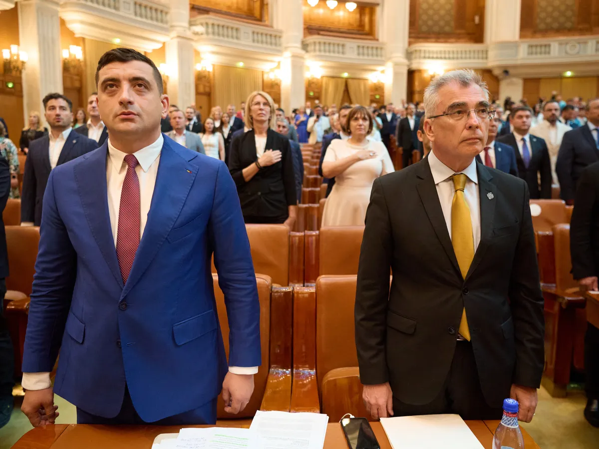 George Simion și Petrișor Peiu - Foto: INQUAM PHOTOS / Octav Ganea