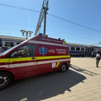 Două trenuri s-au ciocnit în gară la Constanța. 14 răniți. A fost activat Planul Roșu de Intervenție - Foto: ISU Constanța