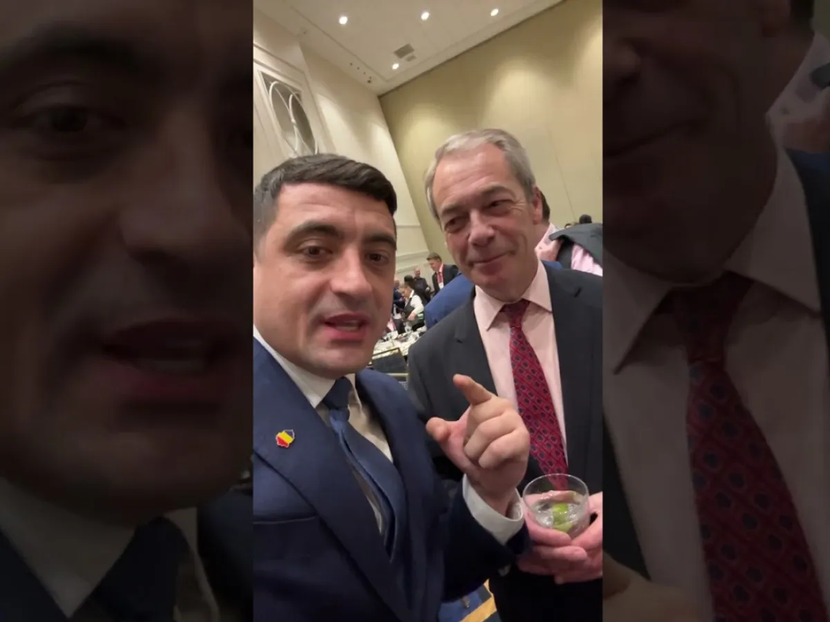 George Simion și Nigel Farage - Foto: Youtube - Captura foto