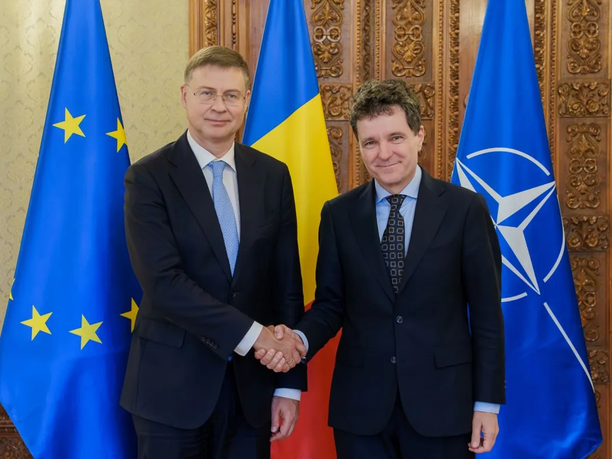 Discuţii Nicușor Dan-Valdis Dombrovskis. România, ferm angajată să rezolve dezechilibrele economice