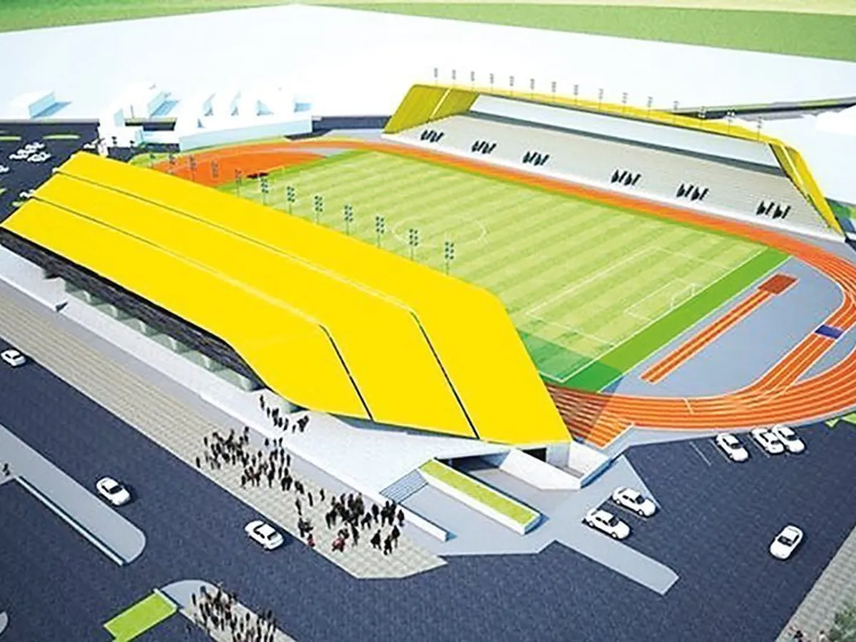 Macheta noului stadion pentru care guvernul PSD a alocat 11 milioane euro