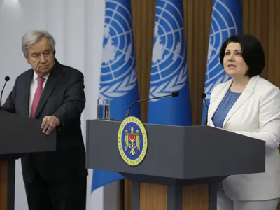 Antonio Guterres și Natalia Gavriliţă / Foto: agerpres.ro