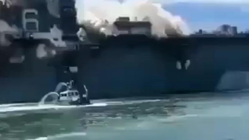 Un cargo grecesc, lovit de o rachetă lansată de rebelii houthi din Yemen. SUA reia bombardamentele - Foto: X/@GeoPolitics52