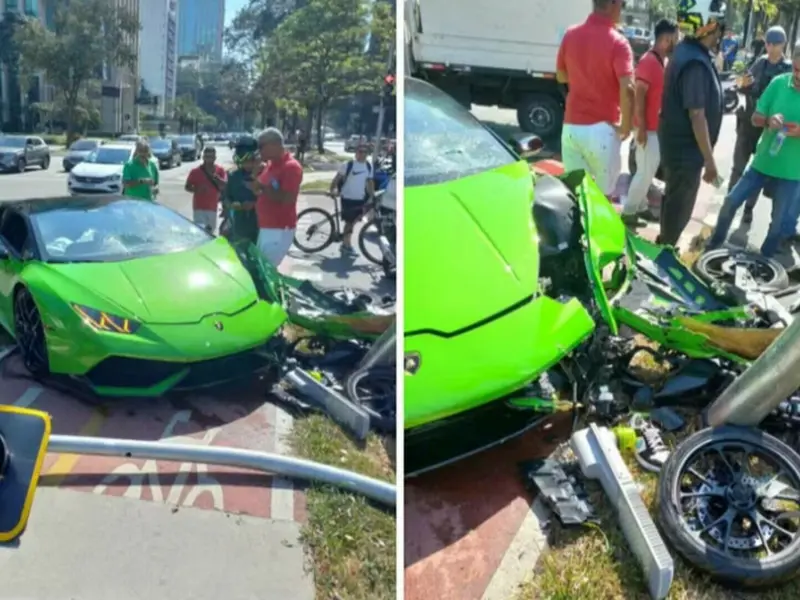 Cu Lamborghiniul în copac după ce a urmărit un hoț care-i furase Rolexul. Ce a urmat? - Foto: TV GLOB