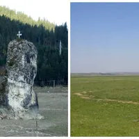 Stânca „umblătoare” și cercurile stranii de la Trifești - Foto: Colaj