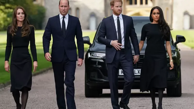 Prinții Harry și Wiliiam, alături de soțiile lor- Foto: PA Media