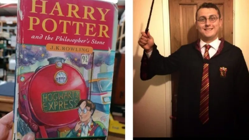 O primă ediţie rară a romanului „Harry Potter și Piatra Filosofală", vândută cu 27.000 de lire. / Foto: news.ro