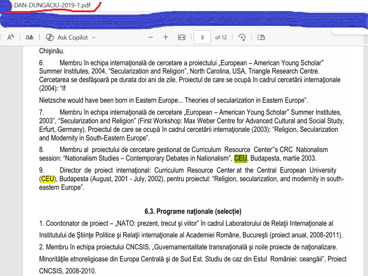 Dan Dungaciu la CEU - Foto: CV