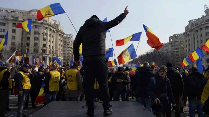 Miting în Capitală. Susţinători ai lui Călin Georgescu au ajuns în Piaţa Victoriei - FOTO: Inquam Photos / Pană Tudor