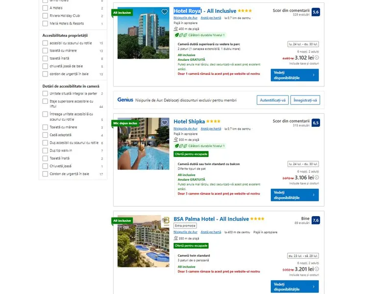 Vacanța la Eforie: 3.200 lei, 3 zile la All Inclusive. La Nisipurile de Aur, stai 7 zile - Foto: captură booking.com