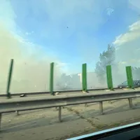 Incendiu uriaş pe Autostrada Soarelui. Circulaţia este întreurptă spre Bucureşti - Foto: Facebook/Daniel Țăranu-Ilisei