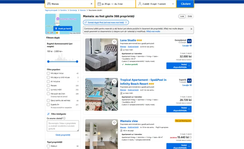 Cele mai scumpe cazări &icirc;n Mamaia de 1 Mai 2026 - Foto: Booking.com