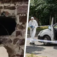 Gaura din perete prin care hoții români voiau să fure bijuteriile Foto: nieuwsblad.be