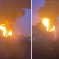 Un depozit de petrol din Belgorod, Rusia a sărit în aer. Arde cu flăcări de zeci de metri - FOTO: Twitter/TpyxaNews
