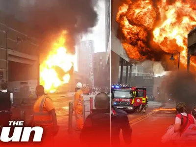 Incendiu gara Elephant and Castle din sudul Londrei/Foto: The Sun