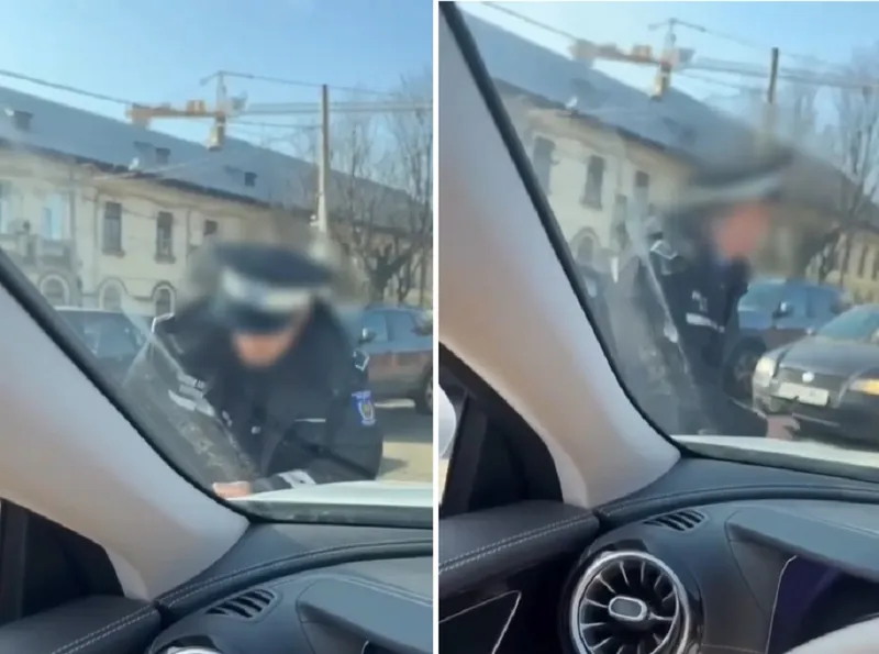 Polițist local lovit de masina- Foto: imagini amator