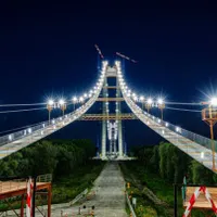 VIDEO Filmare nocturnă cu Podul de 500 milioane € de la Brăila la care se lucrează și noaptea  / Foto: Radu Aramă