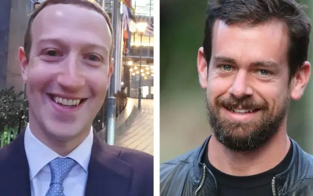 Mark Zuckerberg(stânga), fondatorul Facebook și Jack Dorsey(dreapta), fondatorul Twitter/FOTO: G4 Media