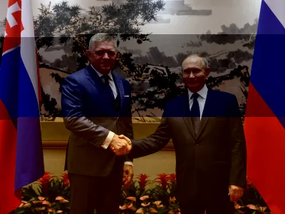 Premierul Slovaciei, Robert Fico -  Vladimir Putin - Foto: Profimedia images