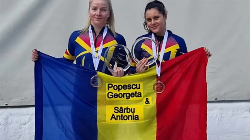 Georgeta Popescu a obținut medalia de argint în proba de monobob la Mondialele U23 de la Innsbruck. / Foto: campinatv.ro