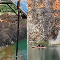 Un bărbat care sărbătorea divorțul cade de pe un pod Foto: captură Toutuve Terra Brasil