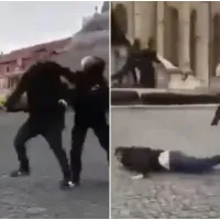 Un suporter a fost făcut KO de un jandarm Foto: Instagram/GSP
