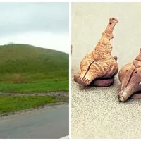Movila din Botoșani și ceramică stil Cucuteni - Foto: Colaj/ Imagine cu caracter ilustrativ