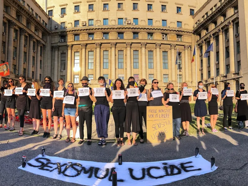 Protest al feministelor, la moartea Alexandrei. FOTO: Eli Driu/ Facebook Feminism România