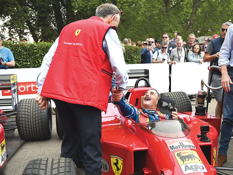 Fostul campion de F1 Nigel Mensell a probat un monopost Ferrari clasic