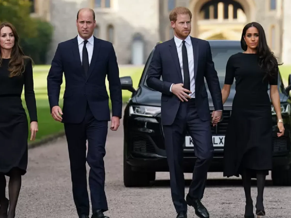 Prinții Harry și Wiliiam, alături de soțiile lor- Foto: PA Media
