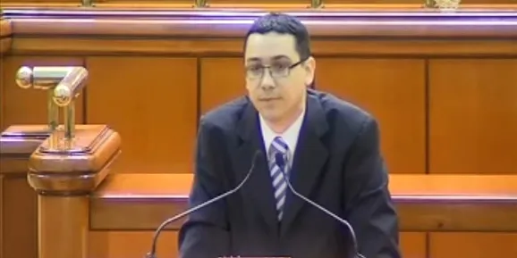 Victor Ponta, la moțiunea de cenzură din 2006/ Captură: Youtube