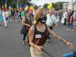 Iosefina Pascal, la protestul pe care l-a organizat duminică. FOTO: Inquam Photos / Octav Ganea